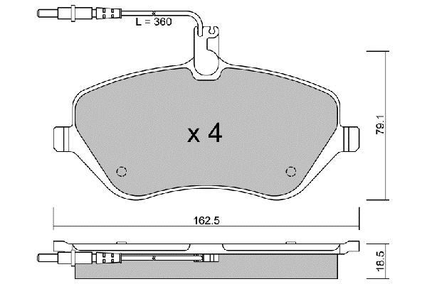 Jeu de 4 plaquettes de frein AISIN ref. BPPE-1011